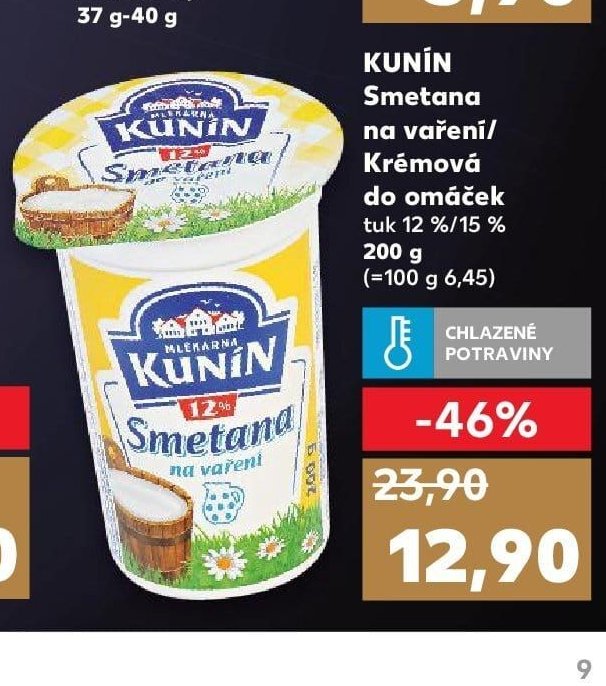 KUNÍN Smetana na vaření/Krémová do omáček