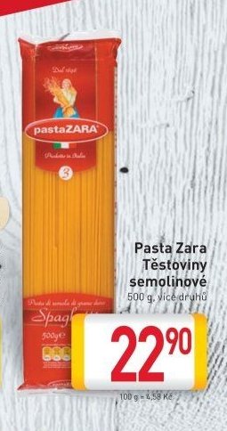 Pasta Zara Těstoviny semolinové
