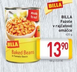 BILLA Fazole v rajčatové omáčce