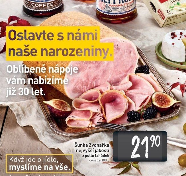 Šunka Zvonařka nejvyšší jakosti z pultu lahůdek