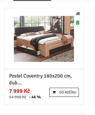 Postel Coventry 180x200 cm, dub... - ASKO akcniletaky.com
