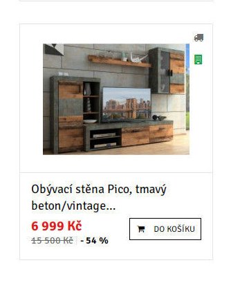 Obývacací stěna Pico, tmavý beton/vintage... - ASKO akcniletaky.com