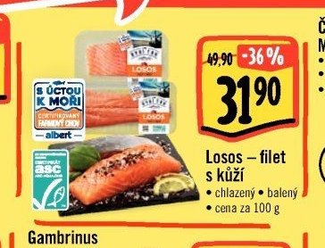 Losos - filet s kůží