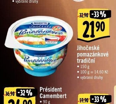Madeta Jihočeské pomazánkové tradiční