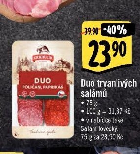 Duo trvanlivých salámů