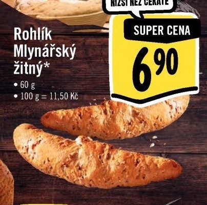 Rohlík Mlynářský žitný