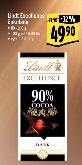 Čokoláda Excellence Lindt