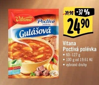 Instantní polévky Poctivá polévka Vitana