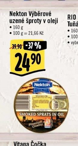 Nekton Výběrové uzené šproty v oleji