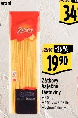 Zátkovy Vaječné těstoviny
