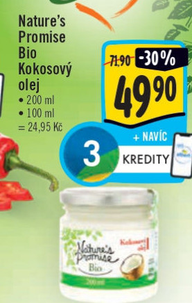 Kokosový olej bio Nature'