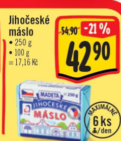 Máslo Jihočeské Madeta