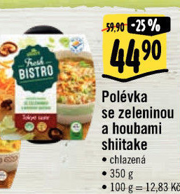 Polévka se zeleninou a houbami shiitake Albert Fresh Bistro