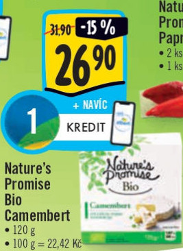 Sýr Camembert bio Nature'