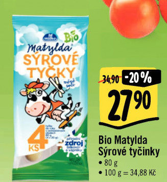 Sýrové tyčky bio Matylda Milko