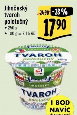 Tvaroh polotučný Jihočeský Madeta