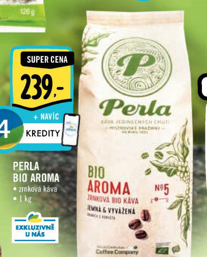 Zrnková káva bio Aroma AH Perla