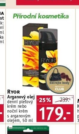 Ryor Arganový olej denní pleťový krém noční krém