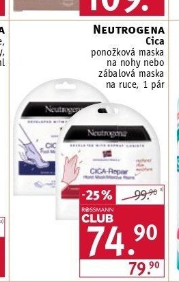 Neutrogena Cica ponožková maska na nohy nebo zábalová maska na ruce
