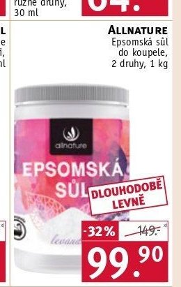 Allnature Epsomská sůl do koupele