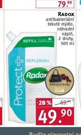 Radox antibakteriální tekuté mýdlo náhradní náplň
