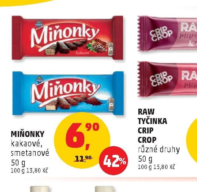 MIŇONKY kakaové, smetanové