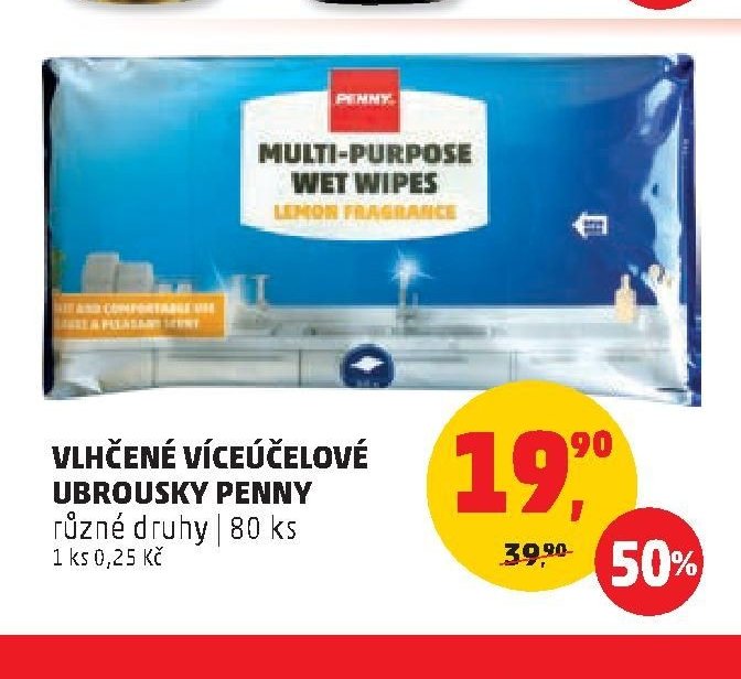 VLHČENÉ VÍCEÚČELOVÉ UBROUSKY PENNY