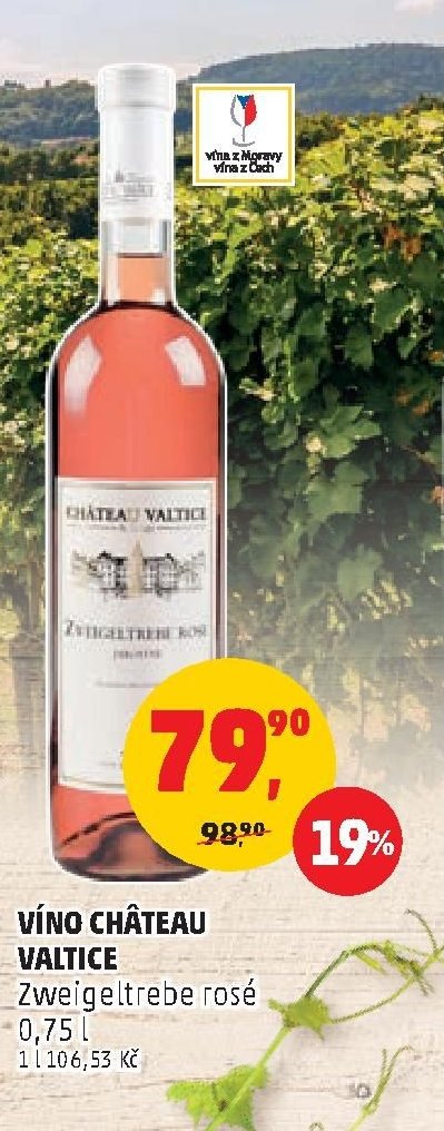 VÍNO CHÂTEAU VALTICE Zweigeltrebe rosé