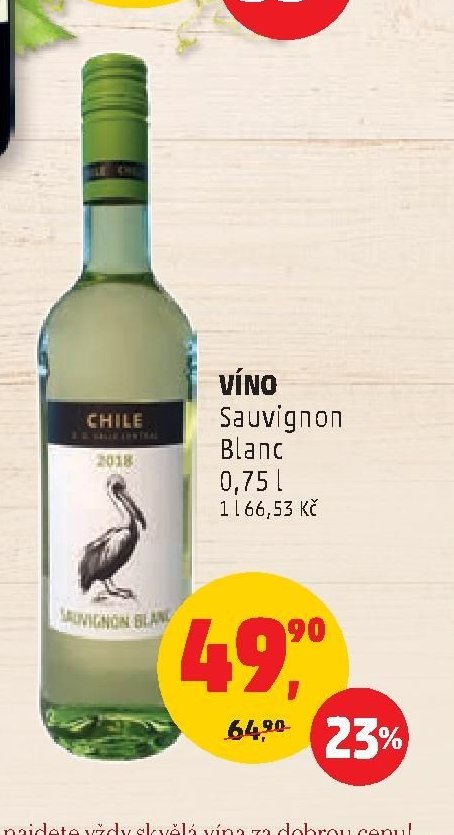 VÍNO SAUVIGNON BLANC 0,75 l