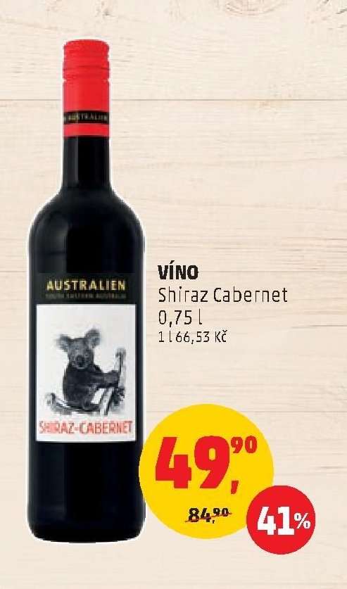 VÍNO SHIRAZ CABERNET 0,75 l