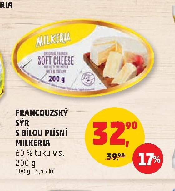 Francouzský sýr s bílou plísní Milkeria