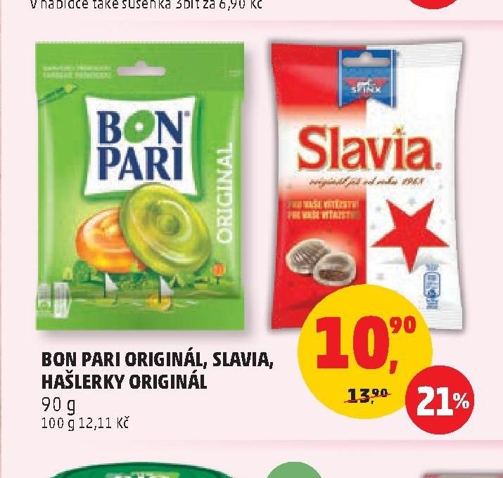 BON PARI ORIGINÁL, SLAVIA, HAŠLERKY ORIGINÁL 90 g