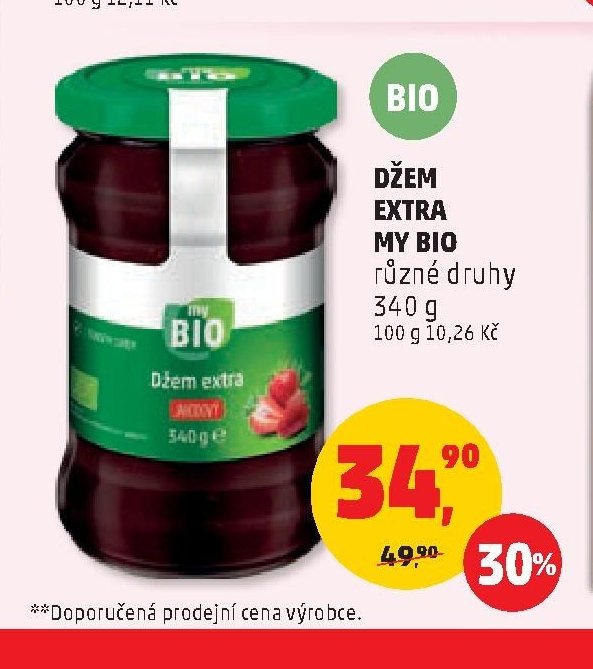 DŽEM EXTRA MY BIO různé druhy 340 g