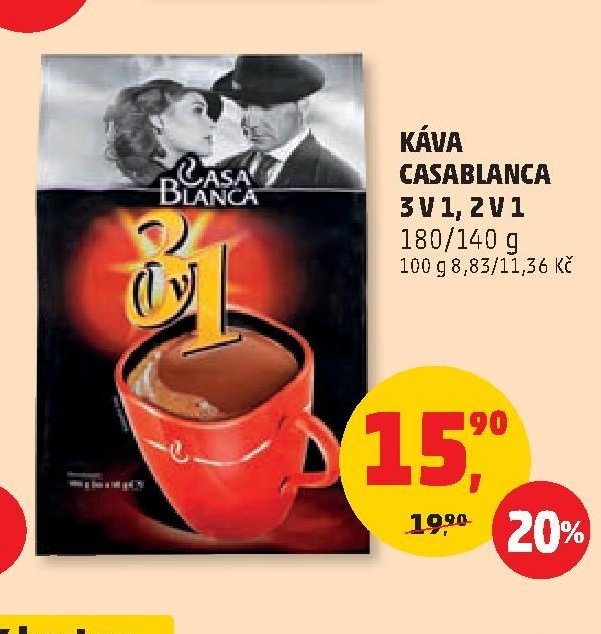 Káva Casablanca 3v1, 2v1 180/140 g