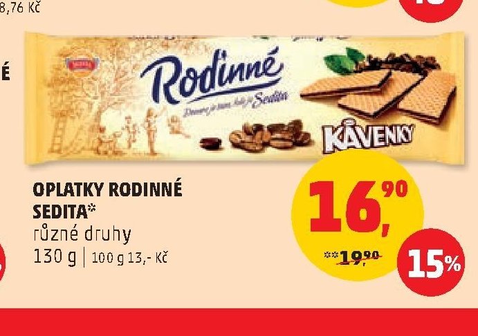 Oplatky Rodinné Sedita různé druhy 130 g