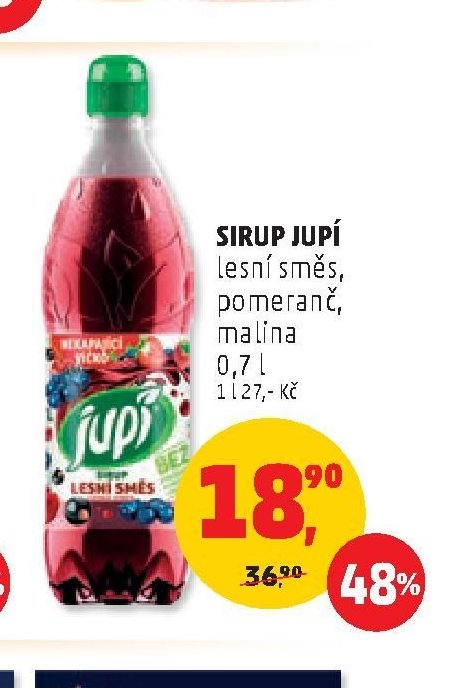 Sirup Jupí lesní směs, pomeranč, malina 0,7 l