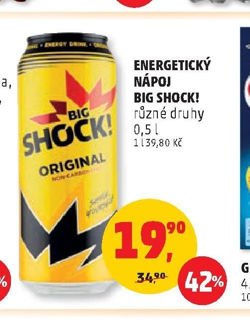 Energetický nápoj Big Shock! různé druhy 0,5 l