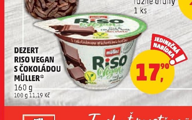 Dezert Riso Vegan s čokoládou Müller