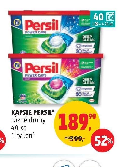 KAPSLE PERSIL různé druhy 40 ks