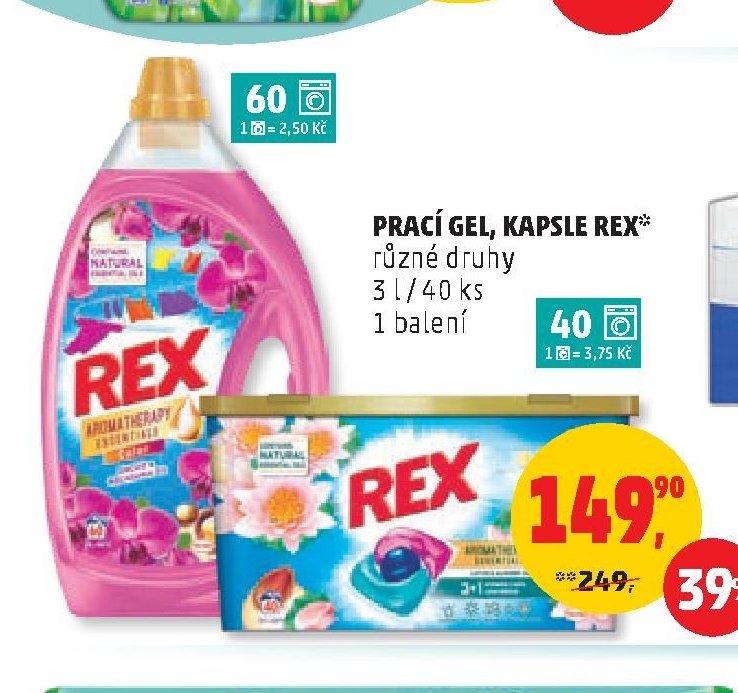 PRACÍ GEL, KAPSLE REX různé druhy
