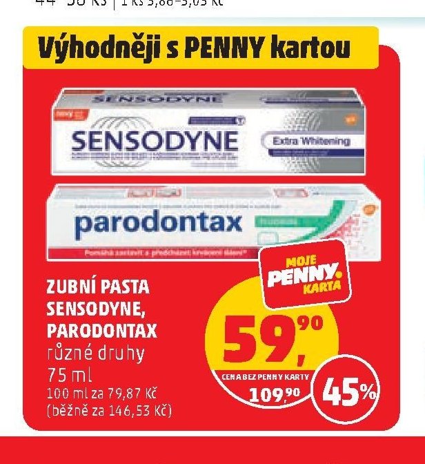 ZUBNÍ PASTA SENSODYNE, PARODONTAX různé druhy 75 ml