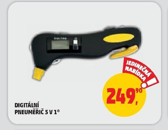 Digitální pneuměřič 5 v 1