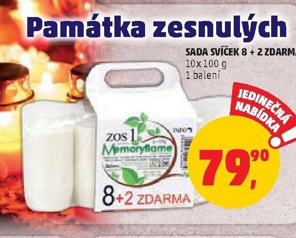 SADA SVÍČEK 8 + 2 ZDARMA