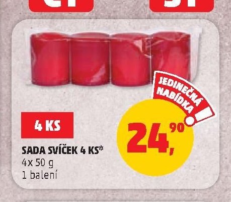 SADA SVÍČEK 4 KS