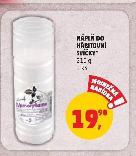 NÁPLŇ DO HŘBITOVNÍ SVÍČKY