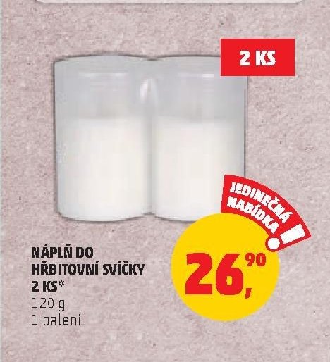 NÁPLŇ DO HŘBITOVNÍ SVÍČKY 2 KS