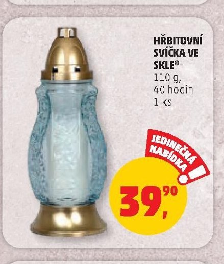 HŘBITOVNÍ SVÍČKA VE SKLE