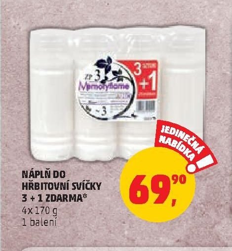 NÁPLŇ DO HŘBITOVNÍ SVÍČKY 3 + 1 ZDARMA