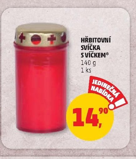 HŘBITOVNÍ SVÍČKA S VÍČKEM