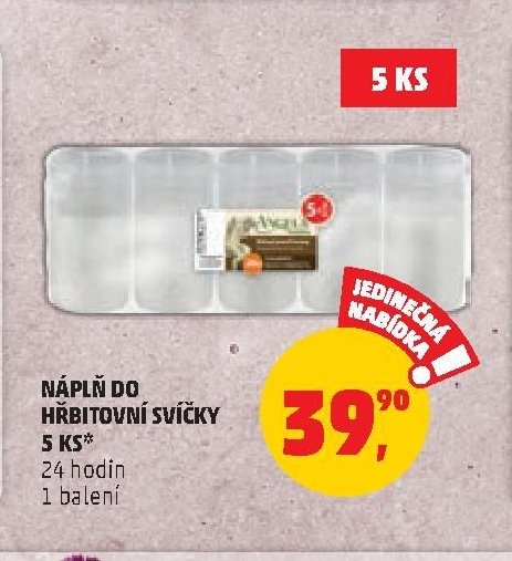 NÁPLŇ DO HŘBITOVNÍ SVÍČKY 5 KS